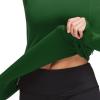 imagebaleaf Thermal Shirts for Women Long Sleeve Fleece Tops Running Workout Cold Weather Gear Compression Zipper PocketArmy Green