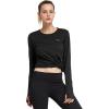 imagebaleaf Thermal Shirts for Women Long Sleeve Fleece Tops Running Workout Cold Weather Gear Compression Zipper PocketBlack