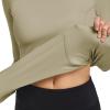 imagebaleaf Thermal Shirts for Women Long Sleeve Fleece Tops Running Workout Cold Weather Gear Compression Zipper PocketBrown