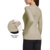 imagebaleaf Thermal Shirts for Women Long Sleeve Fleece Tops Running Workout Cold Weather Gear Compression Zipper PocketBrown