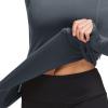 imagebaleaf Thermal Shirts for Women Long Sleeve Fleece Tops Running Workout Cold Weather Gear Compression Zipper PocketGray