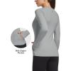 imagebaleaf Thermal Shirts for Women Long Sleeve Fleece Tops Running Workout Cold Weather Gear Compression Zipper PocketLight Gray