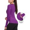 imagebaleaf Thermal Shirts for Women Long Sleeve Fleece Tops Running Workout Cold Weather Gear Compression Zipper PocketPurple