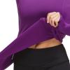 imagebaleaf Thermal Shirts for Women Long Sleeve Fleece Tops Running Workout Cold Weather Gear Compression Zipper PocketPurple