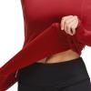 imagebaleaf Thermal Shirts for Women Long Sleeve Fleece Tops Running Workout Cold Weather Gear Compression Zipper PocketRed