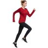 imagebaleaf Thermal Shirts for Women Long Sleeve Fleece Tops Running Workout Cold Weather Gear Compression Zipper PocketRed
