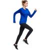 imagebaleaf Thermal Shirts for Women Long Sleeve Fleece Tops Running Workout Cold Weather Gear Compression Zipper PocketRoyal Blue