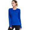 imagebaleaf Thermal Shirts for Women Long Sleeve Fleece Tops Running Workout Cold Weather Gear Compression Zipper PocketRoyal Blue