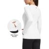 imagebaleaf Thermal Shirts for Women Long Sleeve Fleece Tops Running Workout Cold Weather Gear Compression Zipper PocketWhite