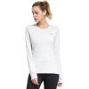 imagebaleaf Thermal Shirts for Women Long Sleeve Fleece Tops Running Workout Cold Weather Gear Compression Zipper PocketWhite