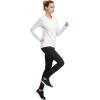 imagebaleaf Thermal Shirts for Women Long Sleeve Fleece Tops Running Workout Cold Weather Gear Compression Zipper PocketWhite