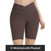 imagebaleaf Women 8quot Biker Shorts with Pockets High Waisted Workout Short Tummy Control Yoga Gym Spandex Running VolleyballBrown