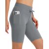 imagebaleaf Women 8quot Biker Shorts with Pockets High Waisted Workout Short Tummy Control Yoga Gym Spandex Running VolleyballDark Gray
