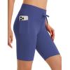 imagebaleaf Women 8quot Biker Shorts with Pockets High Waisted Workout Short Tummy Control Yoga Gym Spandex Running VolleyballNavy Blue