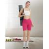 imagebaleaf Women 8quot Biker Shorts with Pockets High Waisted Workout Short Tummy Control Yoga Gym Spandex Running VolleyballRose Red