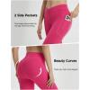 imagebaleaf Women 8quot Biker Shorts with Pockets High Waisted Workout Short Tummy Control Yoga Gym Spandex Running VolleyballRose Red