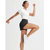 imagebaleaf Womens 25quot Yoga Shorts with Four Pockets Lounge Casual Shorts High Waist Elastic Athletic Running SweatBlack