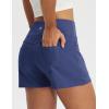 imagebaleaf Womens 25quot Yoga Shorts with Four Pockets Lounge Casual Shorts High Waist Elastic Athletic Running SweatBlue