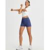 imagebaleaf Womens 25quot Yoga Shorts with Four Pockets Lounge Casual Shorts High Waist Elastic Athletic Running SweatBlue
