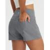 imagebaleaf Womens 25quot Yoga Shorts with Four Pockets Lounge Casual Shorts High Waist Elastic Athletic Running SweatGrey