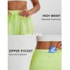 imagebaleaf Womens 3quot Athletic Shorts High Waist Running Workout Shorts with Zipper Pockets Gym Sports Quick Dry UPF 50Light Green