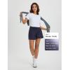 imagebaleaf Womens 3quot Athletic Shorts High Waist Running Workout Shorts with Zipper Pockets Gym Sports Quick Dry UPF 50Navy Blue