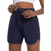 imagebaleaf Womens 5quot Workout Shorts Athletic Running Shorts High Waisted with Zipper Pocket Gym Quick Dry Hiking SportsNavy