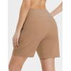 imagebaleaf Womens 7quot Athletic Running Shorts Long Workout Shorts High Waisted Quick Dry 4 Zipper Pockets UPF50Brown
