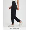 imagebaleaf Womens Ankle Barrel Pants Stretch Travel Pants Petite Work Pants Casual Slacks with PocketsBlack