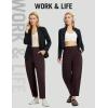 imagebaleaf Womens Ankle Barrel Pants Stretch Travel Pants Petite Work Pants Casual Slacks with PocketsDark Brown