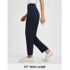imagebaleaf Womens Ankle Barrel Pants Stretch Travel Pants Petite Work Pants Casual Slacks with PocketsNavy Blue