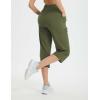 imagebaleaf Womens Athletic Capri Pants Lightweight Quick Dry Stretch Zipper Pocket Travel Casual Outdoor UPF 50Army Green