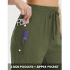 imagebaleaf Womens Athletic Capri Pants Lightweight Quick Dry Stretch Zipper Pocket Travel Casual Outdoor UPF 50Army Green
