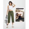 imagebaleaf Womens Athletic Capri Pants Lightweight Quick Dry Stretch Zipper Pocket Travel Casual Outdoor UPF 50Army Green