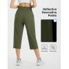 imagebaleaf Womens Athletic Capri Pants Lightweight Quick Dry Stretch Zipper Pocket Travel Casual Outdoor UPF 50Army Green