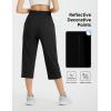 imagebaleaf Womens Athletic Capri Pants Lightweight Quick Dry Stretch Zipper Pocket Travel Casual Outdoor UPF 50Black