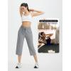 imagebaleaf Womens Athletic Capri Pants Lightweight Quick Dry Stretch Zipper Pocket Travel Casual Outdoor UPF 50Gray
