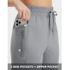imagebaleaf Womens Athletic Capri Pants Lightweight Quick Dry Stretch Zipper Pocket Travel Casual Outdoor UPF 50Gray