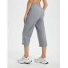imagebaleaf Womens Athletic Capri Pants Lightweight Quick Dry Stretch Zipper Pocket Travel Casual Outdoor UPF 50Gray