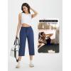 imagebaleaf Womens Athletic Capri Pants Lightweight Quick Dry Stretch Zipper Pocket Travel Casual Outdoor UPF 50Navy Blue