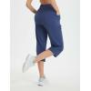 imagebaleaf Womens Athletic Capri Pants Lightweight Quick Dry Stretch Zipper Pocket Travel Casual Outdoor UPF 50Navy Blue