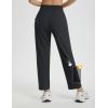 imagebaleaf Womens Athletic Running Pants Stretch Quick Dry Zipper Pocket High Waisted Sweatpants Hiking Walking UPF 50Black