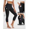imagebaleaf Womens Capri Leggings with 3 Pockets Tummy Control 21quot Inseam Workout Capris Yoga PantsBlack