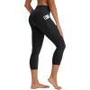 imagebaleaf Womens Capri Leggings with 3 Pockets Tummy Control 21quot Inseam Workout Capris Yoga PantsBlack