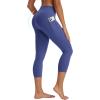 imagebaleaf Womens Capri Leggings with 3 Pockets Tummy Control 21quot Inseam Workout Capris Yoga PantsClassic Navy