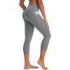 imagebaleaf Womens Capri Leggings with 3 Pockets Tummy Control 21quot Inseam Workout Capris Yoga PantsGraphite Gray