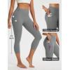 imagebaleaf Womens Capri Leggings with 3 Pockets Tummy Control 21quot Inseam Workout Capris Yoga PantsGraphite Gray