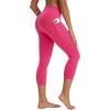 imagebaleaf Womens Capri Leggings with 3 Pockets Tummy Control 21quot Inseam Workout Capris Yoga PantsRosy
