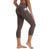 imagebaleaf Womens Capri Leggings with 3 Pockets Tummy Control 21quot Inseam Workout Capris Yoga PantsSeal Brown