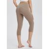 imagebaleaf Womens Capri Leggings with Pockets High Waisted Workout Yoga Running Gym Pants for Casual SummerCocoa Crmelycra